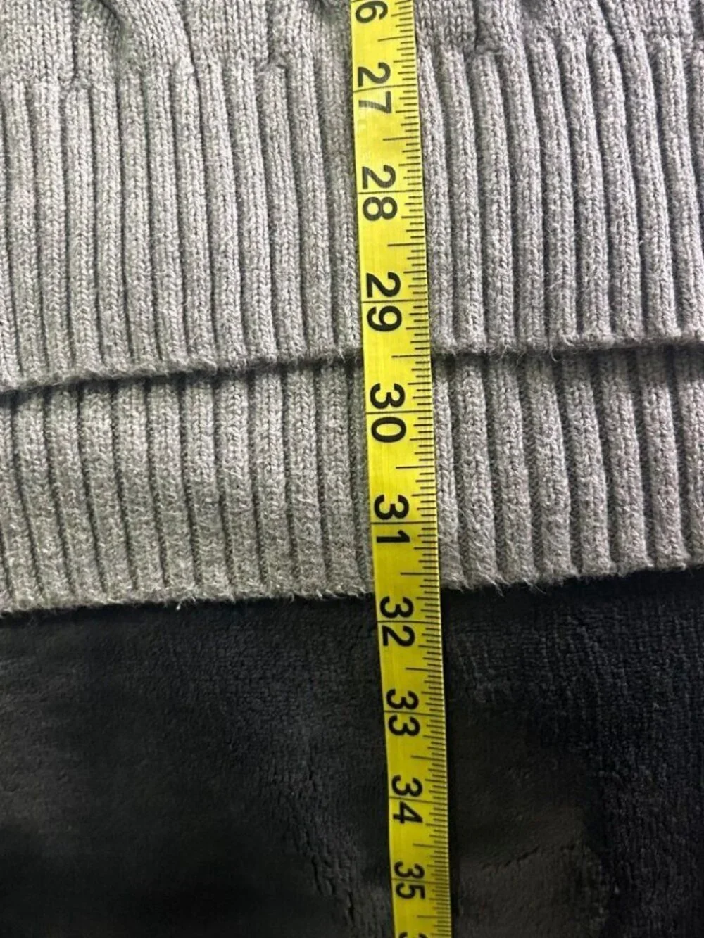 Polo Ralph Lauren Cable Knit Quarter Zip Sweater 2XLT Light Gray